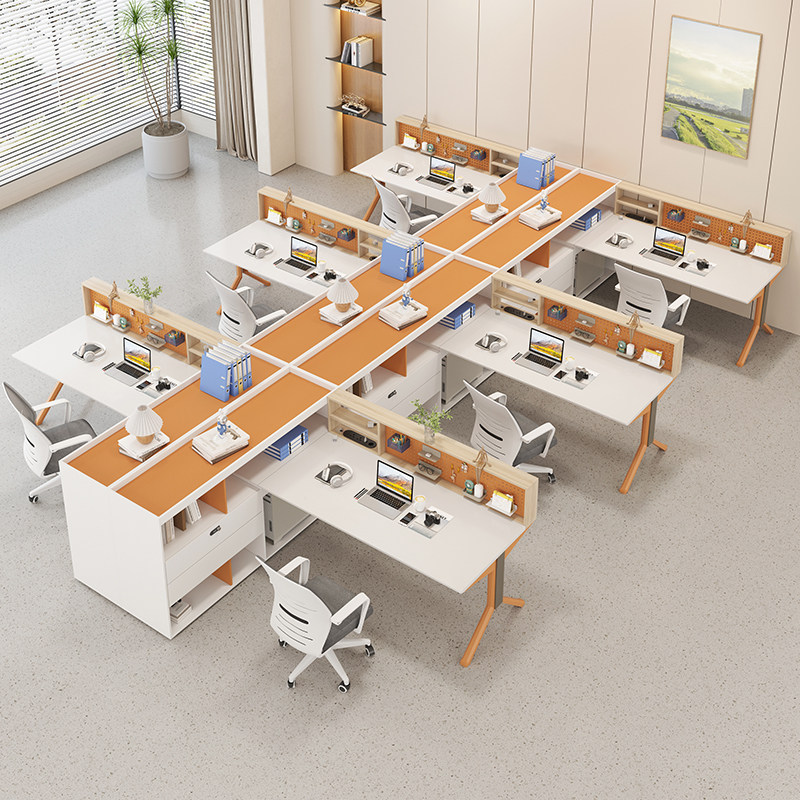 单人办公家俱桌椅组合职员简约现代四46人工作位办公室屏风员工桌