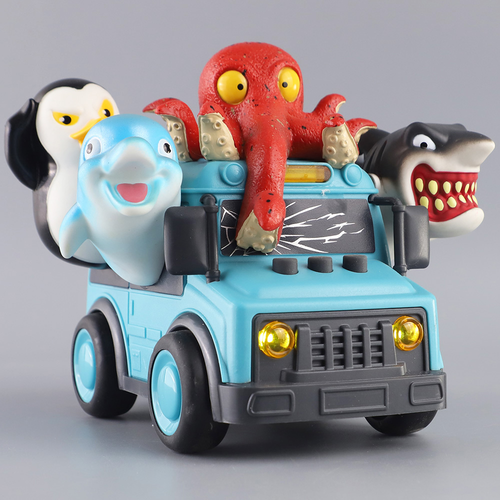 声光恐龙校巴男孩公交车海洋汽车怪兽卡车儿童动物巴士惯性玩具车