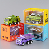 集装 箱合金玩具车迷你回力小汽车收纳盒儿童环卫车运输车男孩礼物