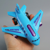 儿童卡通声光小客机宝宝惯性耐摔飞机模型男孩音乐运输机模型礼物