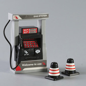 儿童加油站玩具模型灯光音效场景摆件男孩宝宝真人语音红绿灯礼物