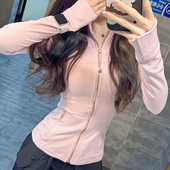 luqi lulu瑜伽服女2025新款 秋冬普拉提训练服definc上衣磨毛外套