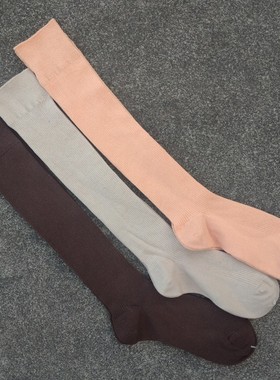 销售女35-38码棉质直条纹无骨缝及膝长筒袜子