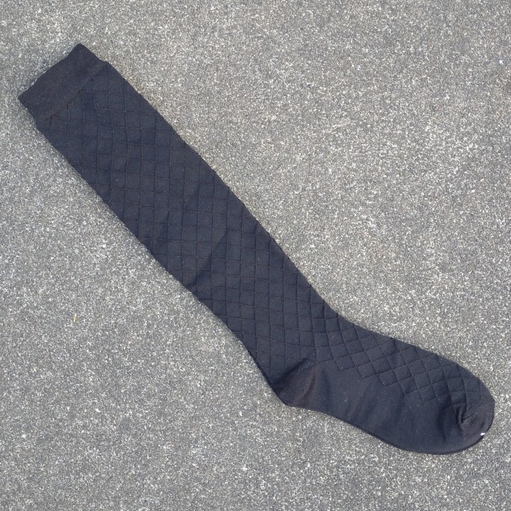 销售男女36-40码棉质加氨纶菱形格图案及膝长筒袜子