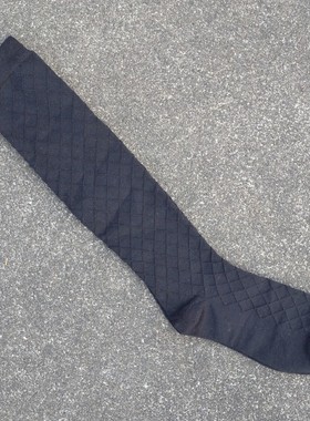 销售男女36-40码棉质加氨纶菱形格图案及膝长筒袜子