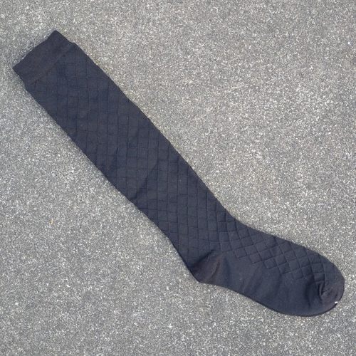 销售男女36-40码棉质加氨纶菱形格图案及膝长筒袜子