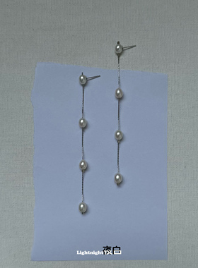 天然淡水巴洛克异形珍珠纯银耳线耳钉无耳洞耳夹极简主义通勤风