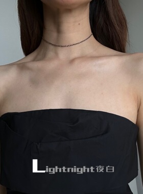 Lightnight夜白原创小众设计天然黑尖晶施家水晶项链choker锁骨链