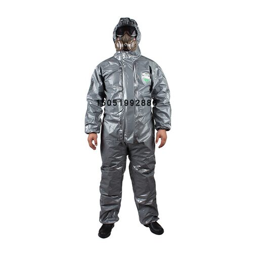 雷克兰CT3S428凯麦斯带帽连体衣灰色身体防护耐酸碱防护服防化服