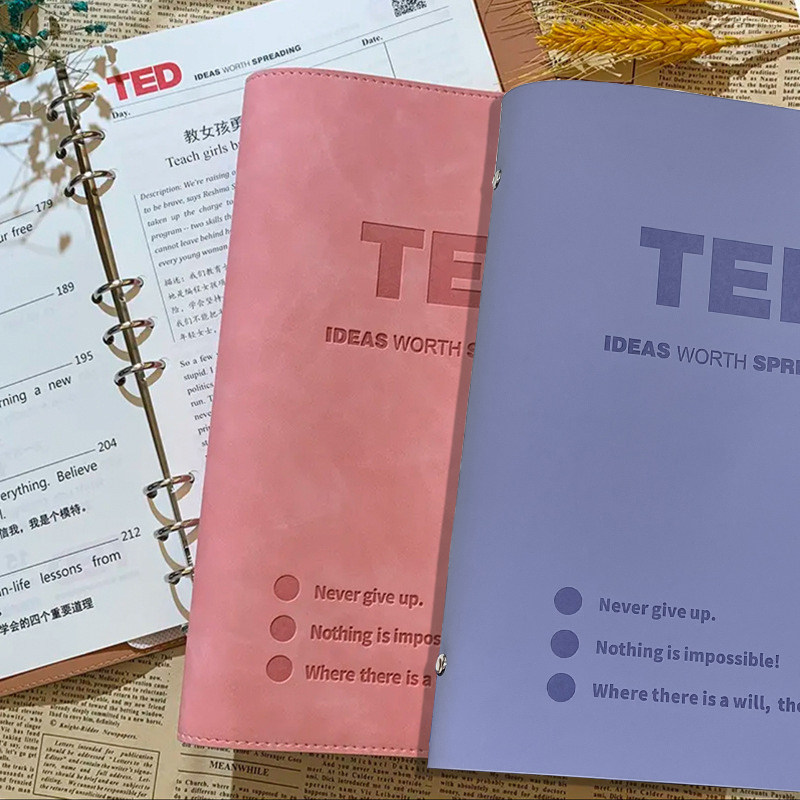 ted精读计划演讲文字稿英语演讲笔记中英文双语短文20篇活页本B5