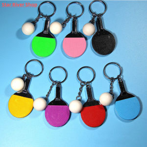 7 Color Sport Table Tennis Ball Badminton Bowling Keychain K