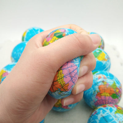 63mm Anti Stress Relief World Map Foam Ball Atlas Globe Pal