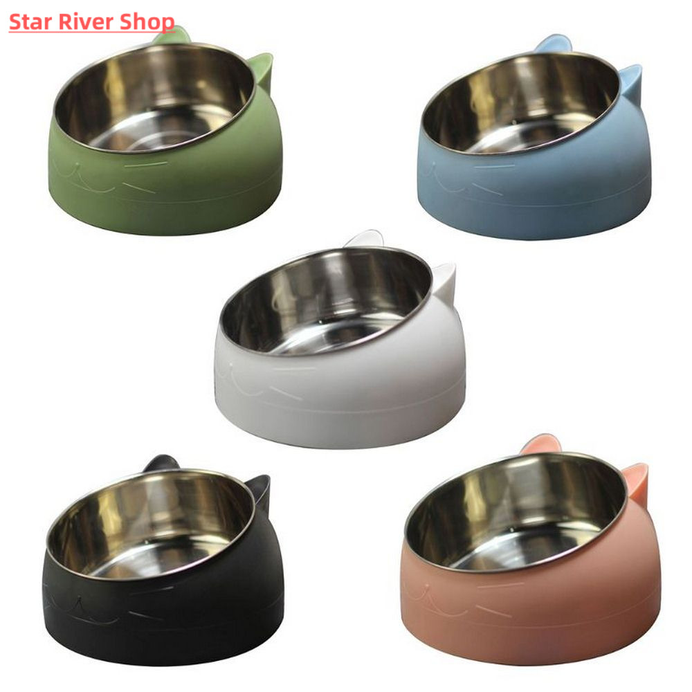 Cat Dog Bowl 15 Degrees Raised Stainless Steel Cat Bowls Saf