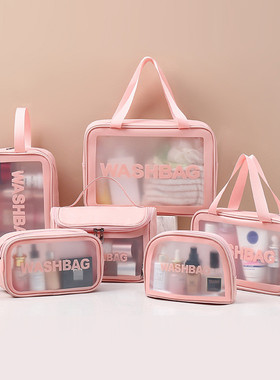 Washbag Clear Handbag PU Travel Storage Bag Cosmetic Makeup