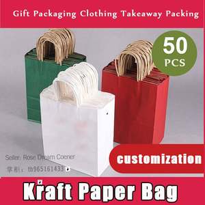 Kraft Paper Bag Hand Bags Gift Packaging Clothing Takeaway