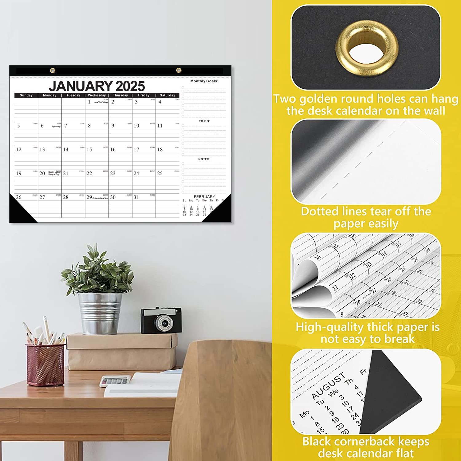 2024 Wall Calendar Count Down Planner with Schedule Memo Pee