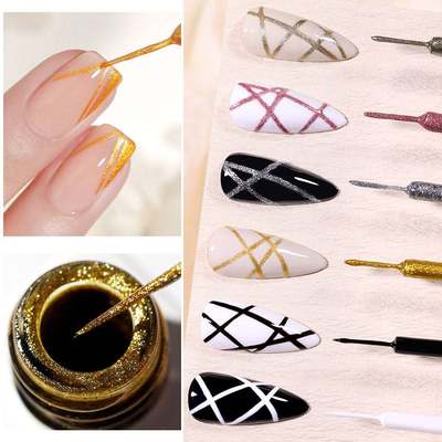 5ml Line Art Gel Nail Polish Gold Silver DIY Drawing Gel