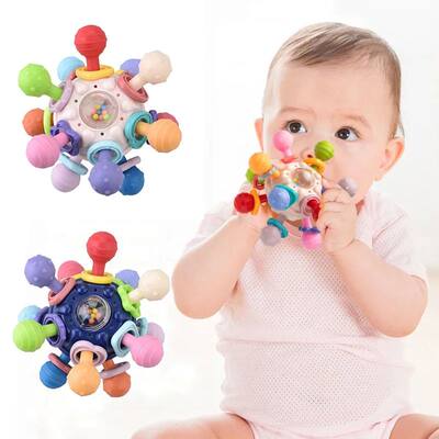 Baby Toys 0 12 Months Rotating Rattle Ball Grasping Activity