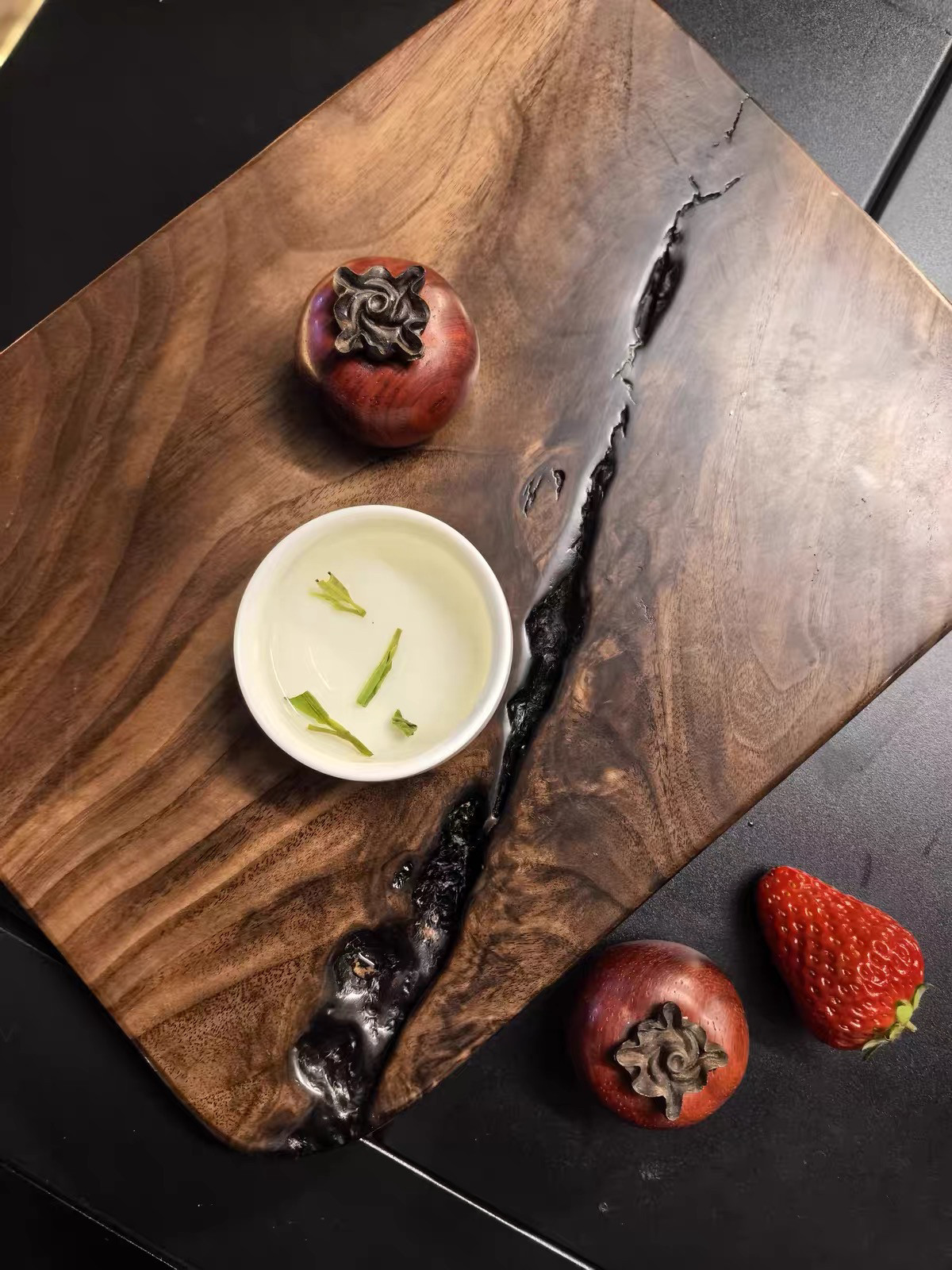 北美黑胡桃木干泡台茶盘桌面diy整板原木
