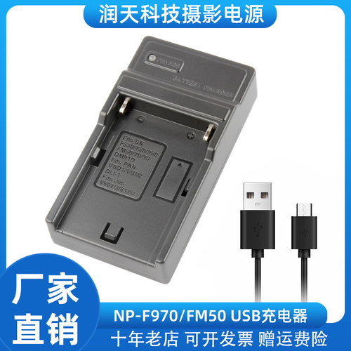 NP-F550 F750 F970 FM50 FM500H QM91D旅行USB充电器TYPE-C座充