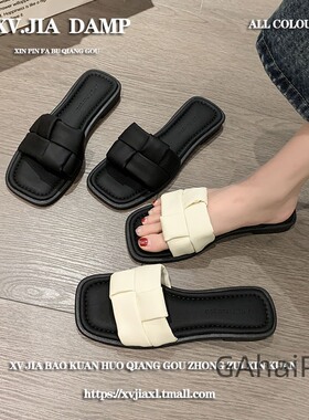 日本GP平底一字拖鞋女夏外穿仙女风2025新款配裙子海边沙滩凉鞋