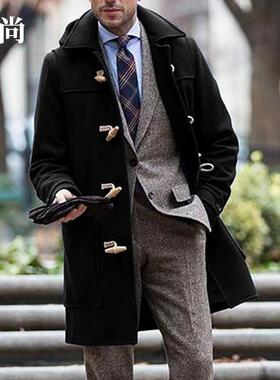 2026新款亚马逊中年欧美 跨境男装潮流中长款Mid lengthLong翻领