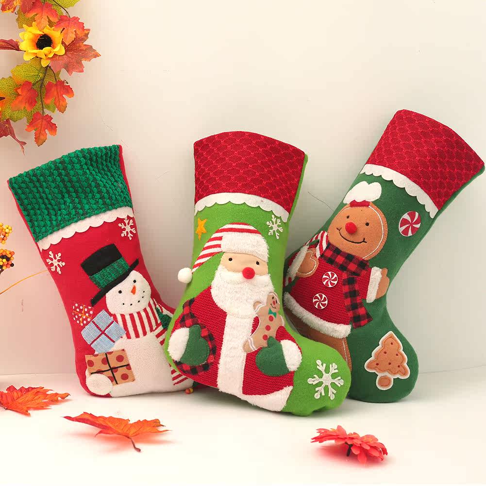 christmas large stockings socks snowman santa pattern xmas c