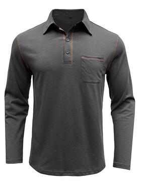 2024秋冬 男士休闲长袖polo 跨境欧美男装翻领t恤T-shirt美式样品