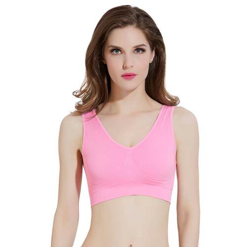 Large vest with chest cushion and no steel ring 跨境运动文胸