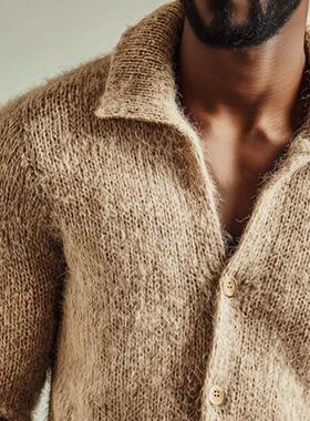 2026跨境秋冬 新款休闲长袖毛衣开衫欧美休闲男士针织开衫外套coa