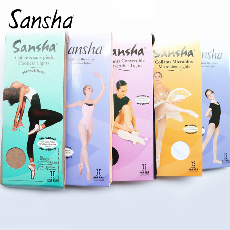 sansha三沙芭蕾舞大袜天鹅绒形体袜连裤袜舞蹈护腿袜儿童练功裤袜