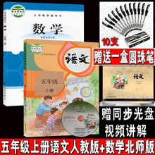 加 正版 5五年级上册人教版 5五年级上册北师大版 语文课RJ 数学两本教材教科书dxxd代购