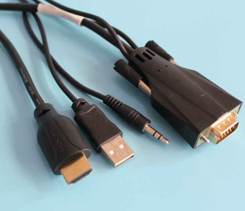 全新迈拓VGA转HDMI线带音频电脑to视频转换器高清USB供电口连接线