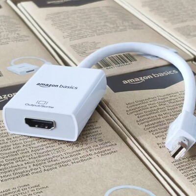 显卡minidp转hdmi转换器4K笔记本连接显示器亚马逊迷你小dp转接头