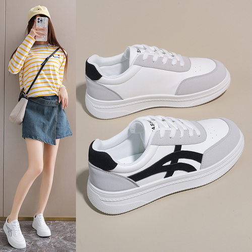 2026春季小白鞋新款韩版ins女学生厚底增高运动板鞋休闲街拍W002