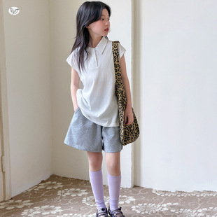 女童夏季运动套装2026新款中大童polo领T恤短袖上衣薄款短裤批发