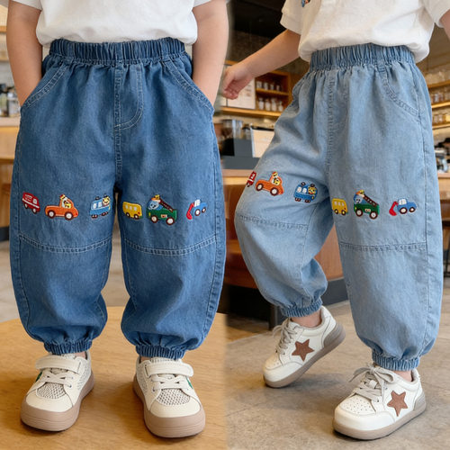 儿童防蚊裤2026夏季新款天丝牛仔裤男童薄款夏装现货男童防蚊裤