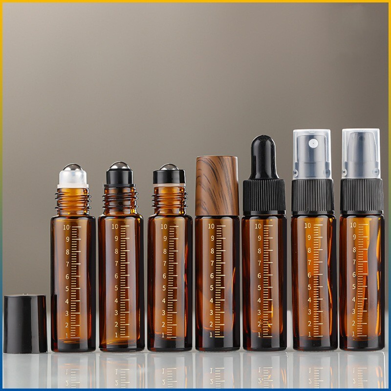刻度精油滚珠瓶分装空瓶子滴管瓶喷雾瓶迷你香水瓶便携玻璃精油瓶