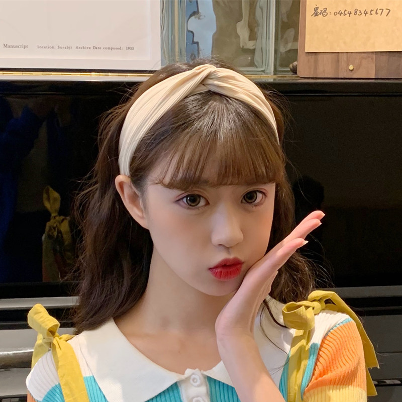 冰丝发带女复古发饰网红韩版交叉发箍百搭简约小清新洗脸松紧头带