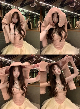 香肉肉 24/ss “Y市大小姐”原创小香含羊毛定制绣片连衣裙两件套