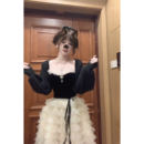 香肉肉 原创丝绒珠片定制抹胸连衣裙含胸垫 乖乖小蛋糕