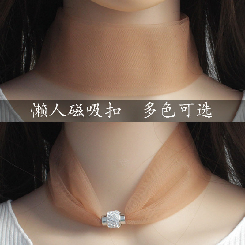 甲状腺术后遮挡项链小丝巾遮疤神器磁吸扣护颈百搭遮颈纹脖子配饰图片