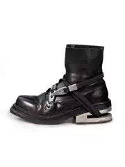 90S Retro Boots Men's Cable Climbing Hook Strap Short Boots Martin Boots Steel-Cut Hiking Boots Dark Style