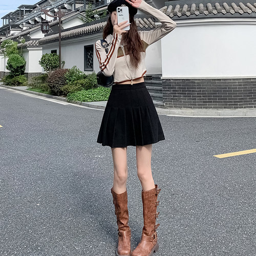 果兰帝短裙A字口袋半身裙