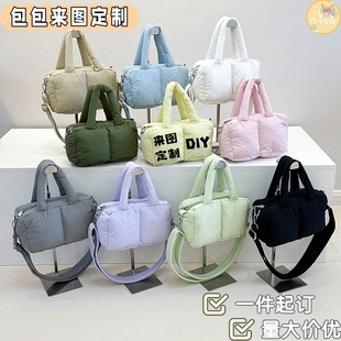 棉服手提包来图定制印图明星动漫周边订制羽绒休闲单肩斜挎托特包