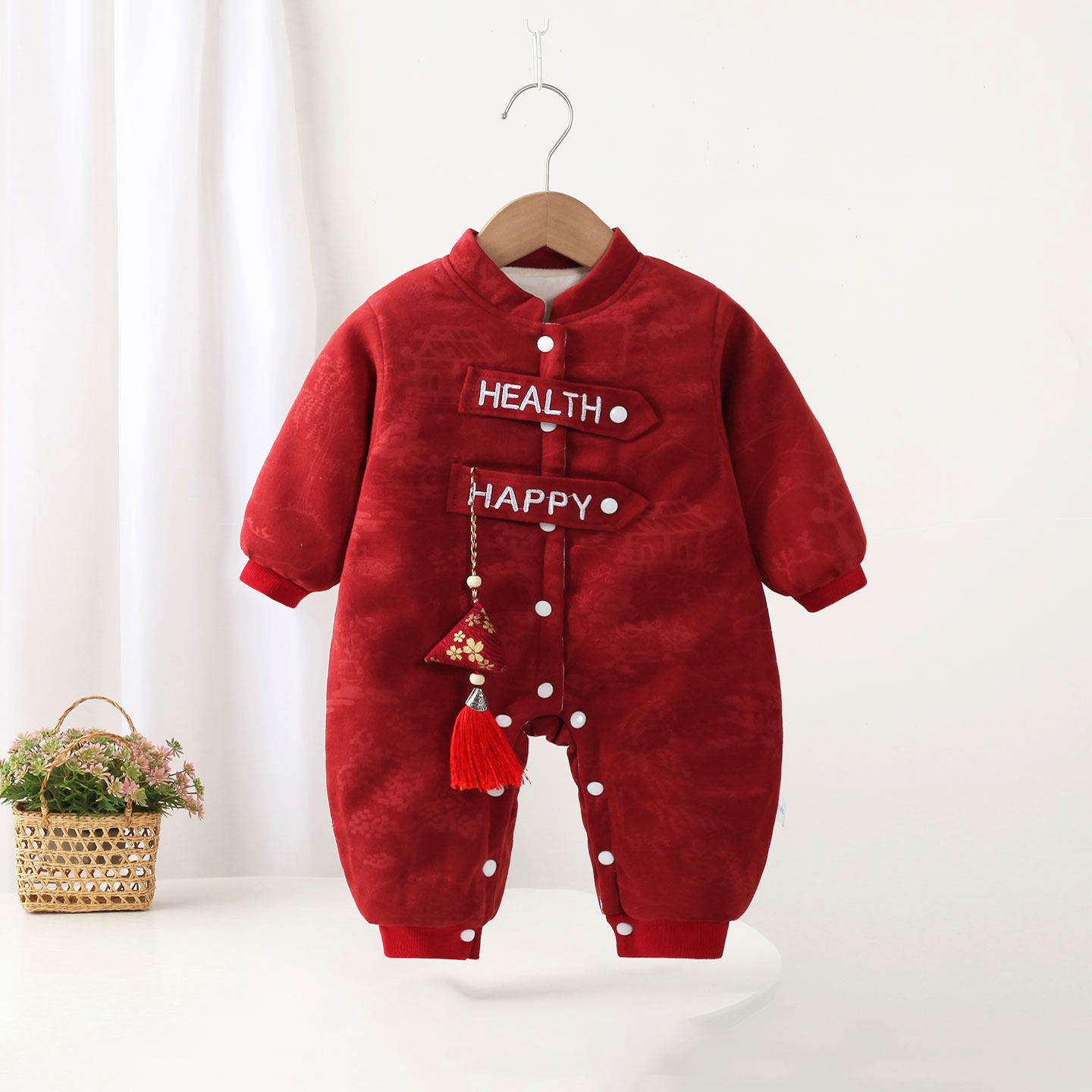 红色婴儿连体衣夹棉保暖秋冬满月宝宝衣服男抓周礼服春秋薄棉哈衣,童装/婴儿装/亲子装,连身衣/爬服/哈衣,淘宝优惠券,粉丝福利购,淘宝优惠卷