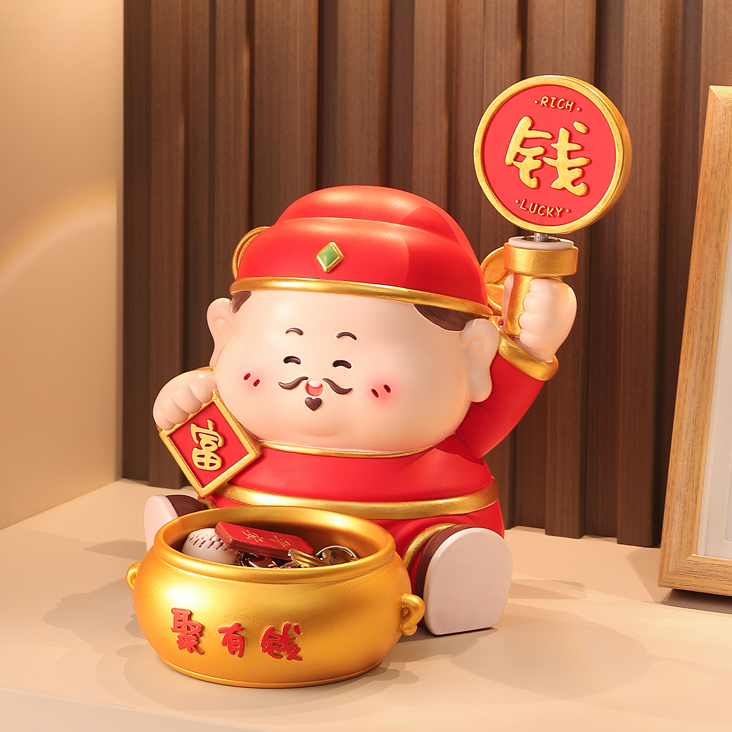 赚大赚钱神爷摆件入户玄关装饰品