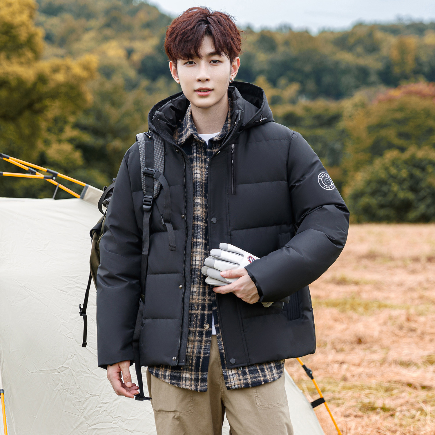 2024冬季短款羽绒服男士青年时尚休闲加厚保暖鹅绒冬装外套新款潮