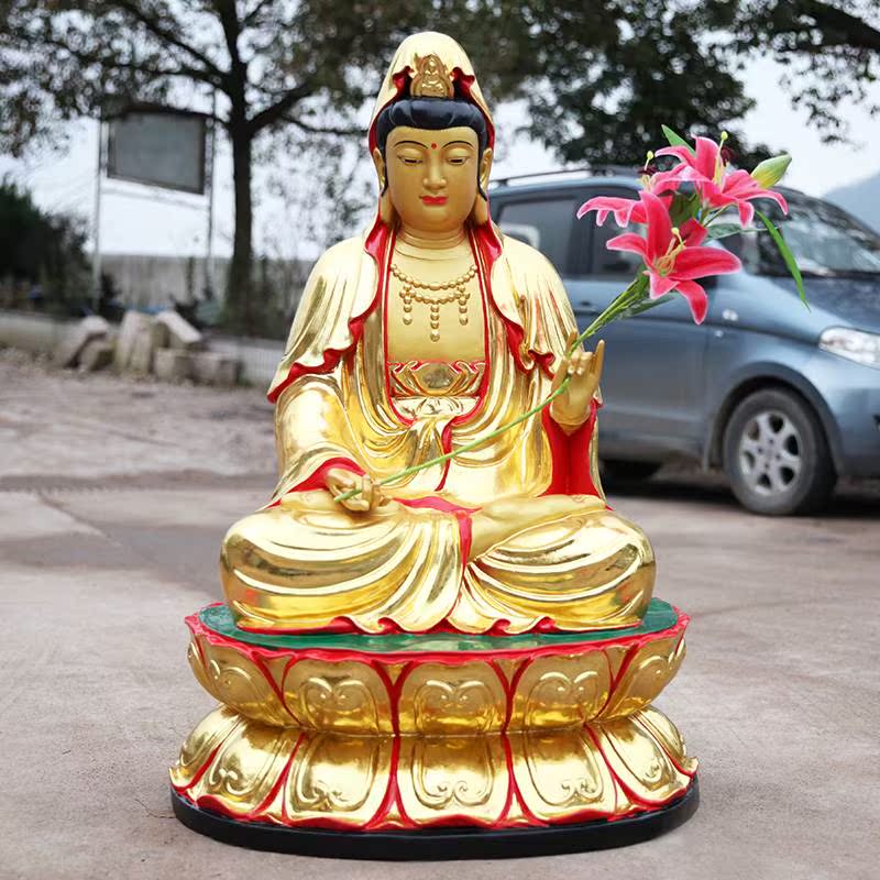 厂家直销树脂佛像1米1西方三圣居家供奉大势至佛像贴