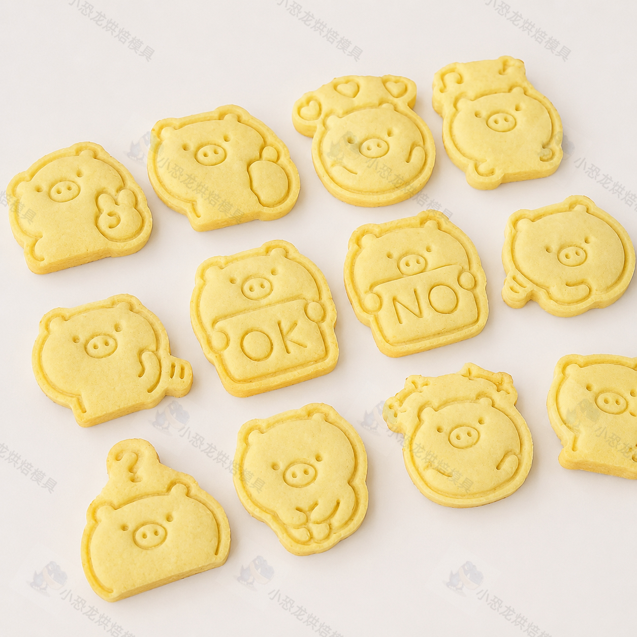 卡通动物小猪饼干模具 可爱猪猪曲奇翻糖切模 家用3D按压烘焙工具